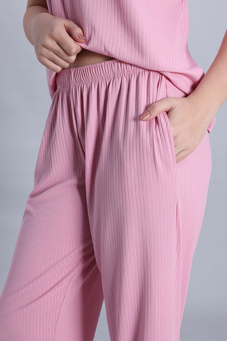 Zivame 2 Mile Fashion Knit Poly Loungewear Set - Cameo Pink — image 7